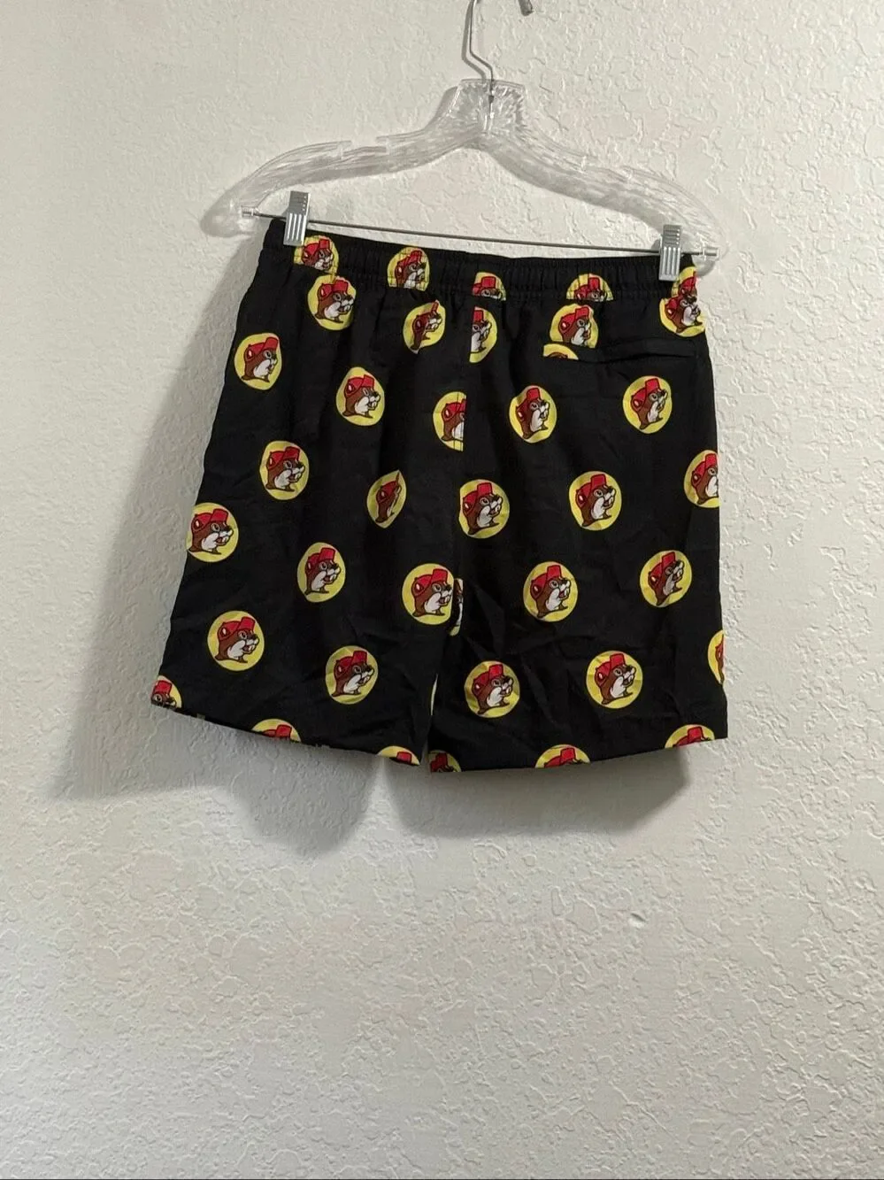 Youth  XL-XTRA LARGE Buc-ees Swim Black Trunks Shorts  Beaver Print Drawstring